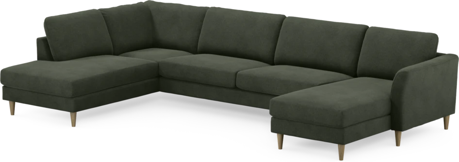 Bridge - 3-sits soffa med divan vänster och schäslong höger - Grön