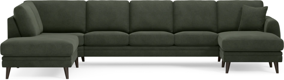 Eden - 3-sits soffa med divan vänster och schäslong höger - Grön