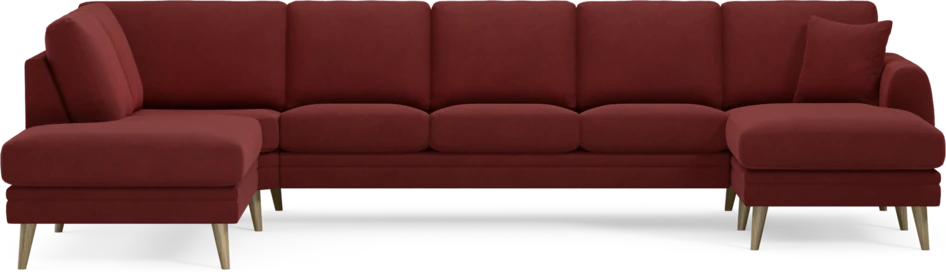 Eden - 3-sits soffa med divan vänster och schäslong höger - Röd