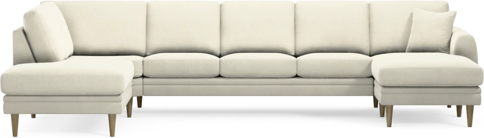 Eden - 3-sits soffa med divan vänster och schäslong höger - Vit