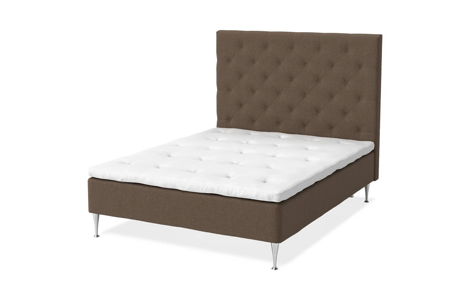 Sense Delux - Ramsäng, dubbelsäng med bäddmadrass Dream Delux vit, 160 cm - Brun