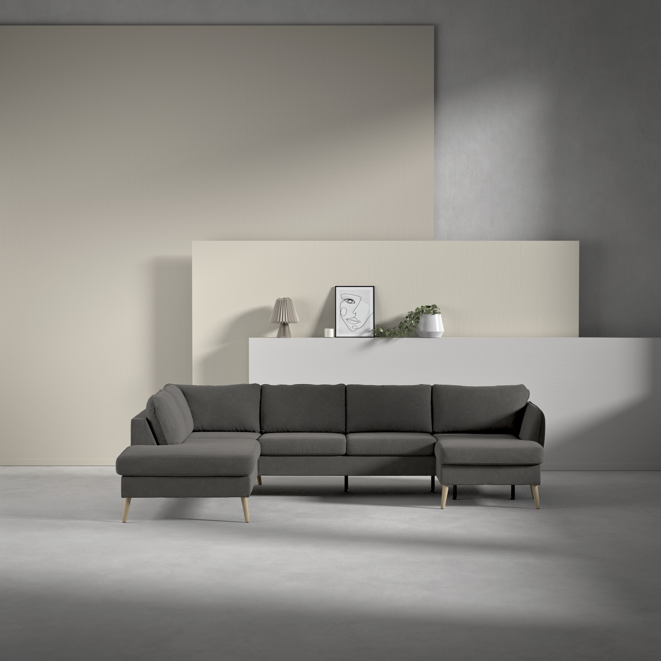 County - 3-sits soffa med divan vänster och schäslong höger - inspiration