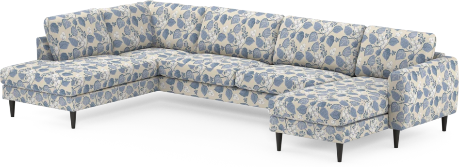 Bridge - 3-sits soffa med divan vänster och schäslong höger - Blå