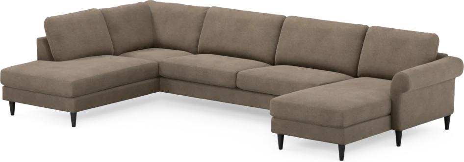 Bridge - 3-sits soffa med divan vänster och schäslong höger - Brun