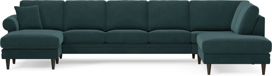 Eden - 3-sits soffa med schäslong vänster och divan höger - Blå
