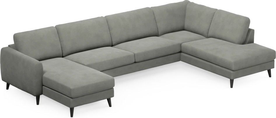 Bridge - 3-sits soffa med schäslong vänster och divan höger - Grå