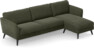 Bridge - 3-sits soffa med schäslong höger - Grön