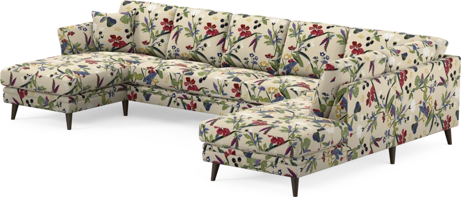 Eden - 3-sits soffa med schäslong vänster och divan höger - Flerfärgad