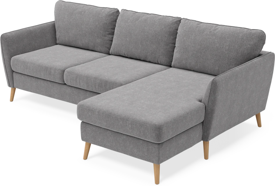 County - 3-sits soffa med flyttbar schäslong - Grå