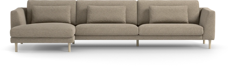 Willow - 4-sits soffa med schäslong vänster, fast klädsel - Beige