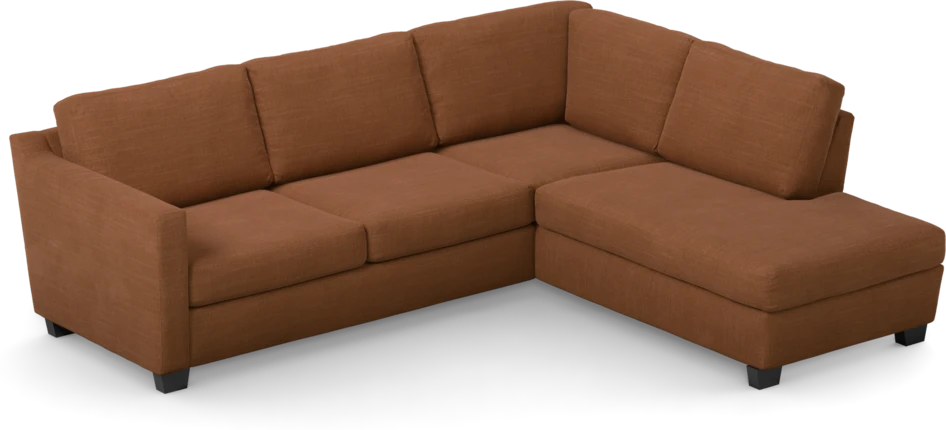 Friday - 2,5-sits soffa med divan höger - Orange