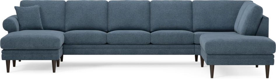 Eden - 3-sits soffa med schäslong vänster och divan höger - Blå