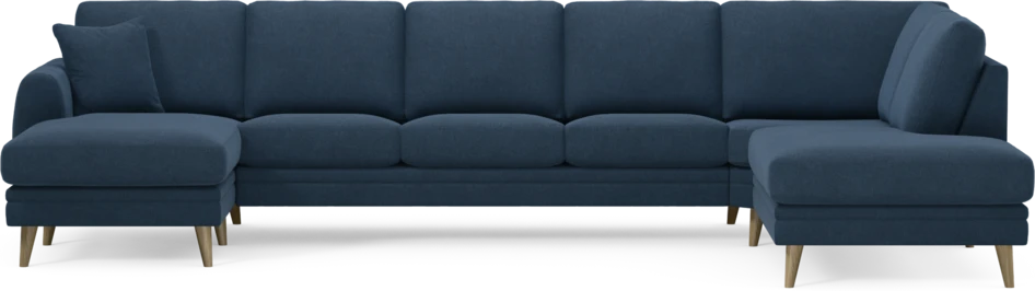 Eden - 3-sits soffa med schäslong vänster och divan höger - Blå