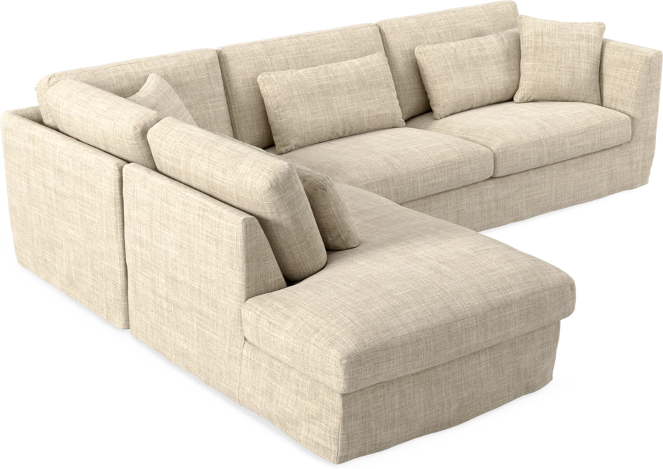 Willow - 3-sits soffa med divan vänster, med kappa - Beige
