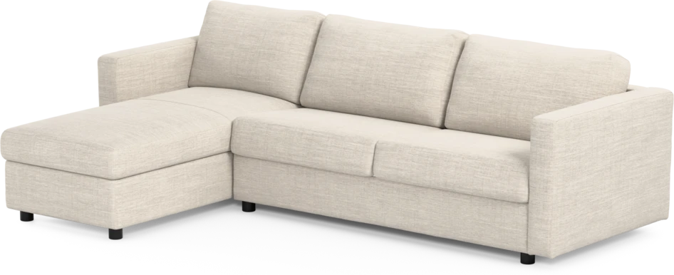 Lindö - Bäddsoffa 2,5-sits med schäslong, vändbar - Vit
