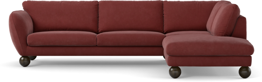 Madison Lux - 3-sits soffa med divan höger - Rosa