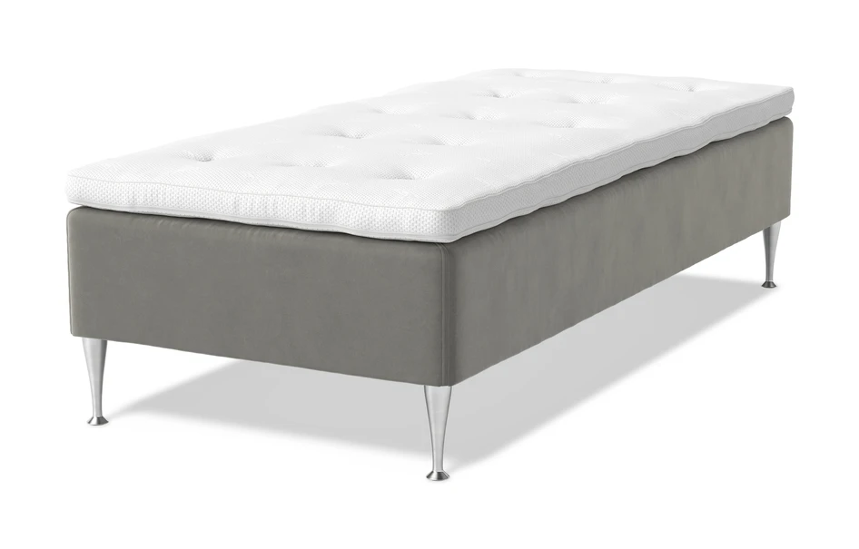 Sense Delux - Ramsäng, enkelsäng med bäddmadrass Sleep Delux vit - Grå