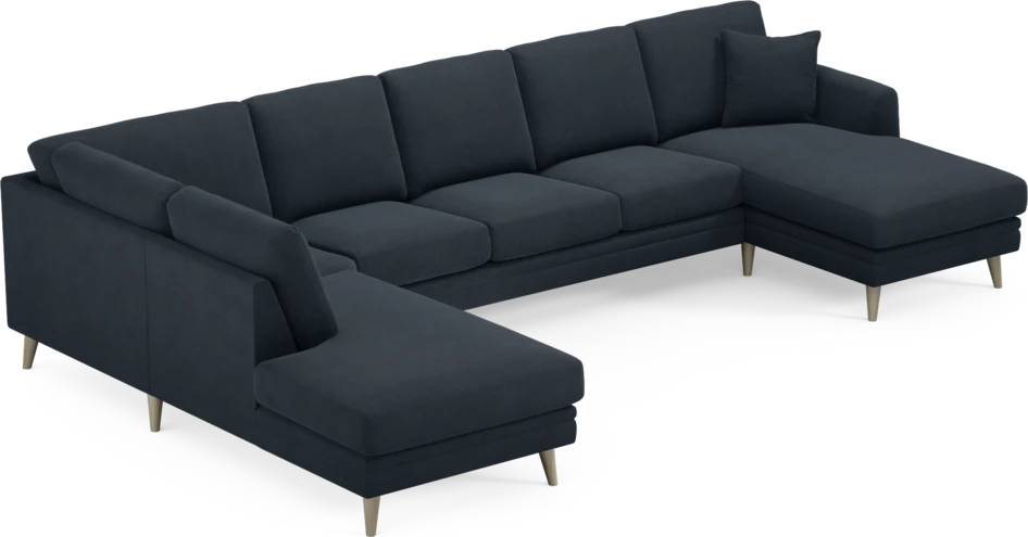 Eden - 3-sits soffa med divan vänster och schäslong höger - Blå