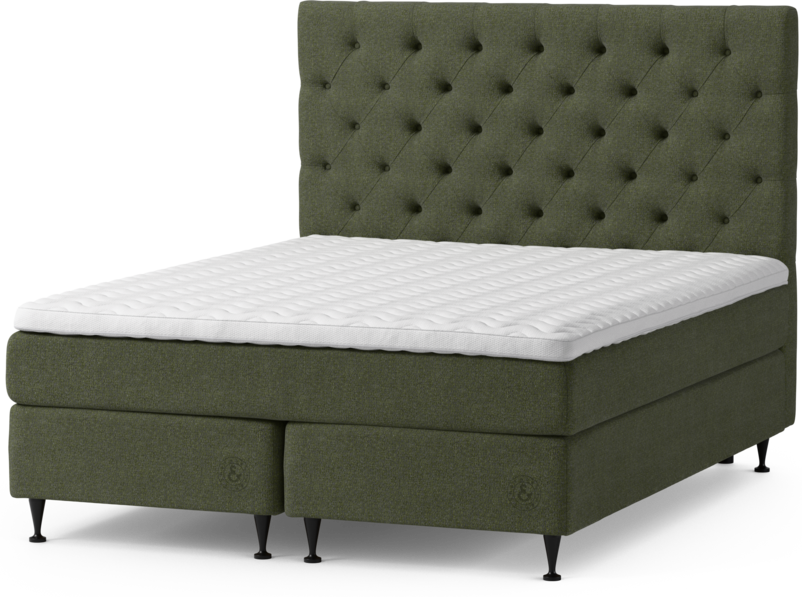 Särö Comfort - Kontinentalsäng, dubbelsäng med bäddmadrass och Pikerad XL sänggavel