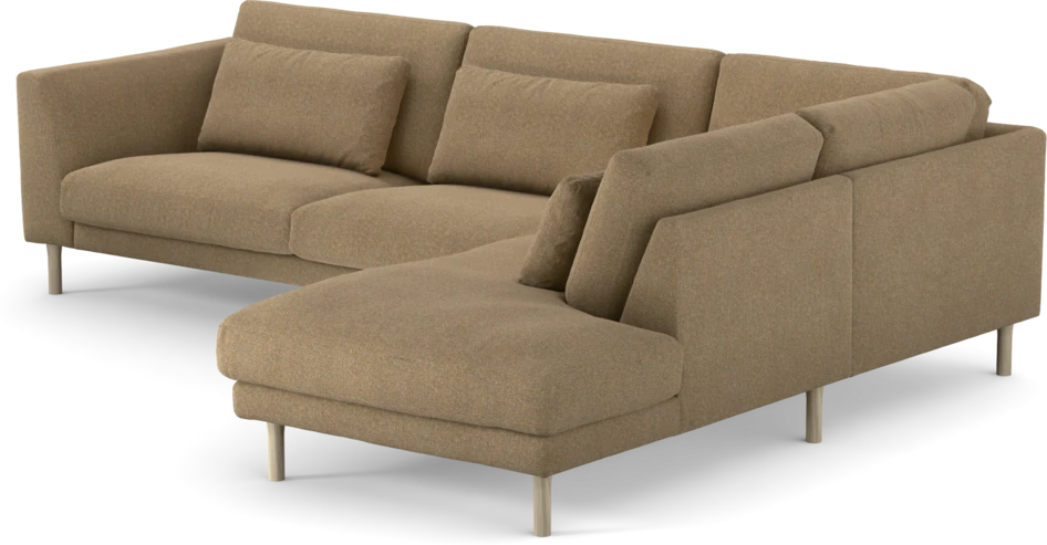 Willow - 3-sits soffa med divan höger, fast klädsel - Gul