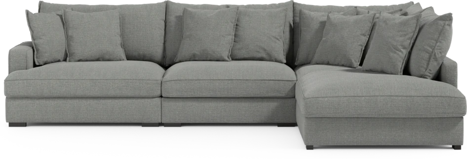 Rossi - 3-sits soffa med divan höger - Grå
