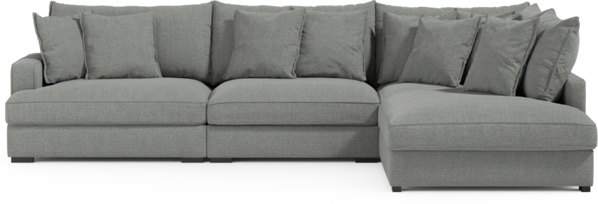 Rossi - 3-sits soffa med divan höger - Grå
