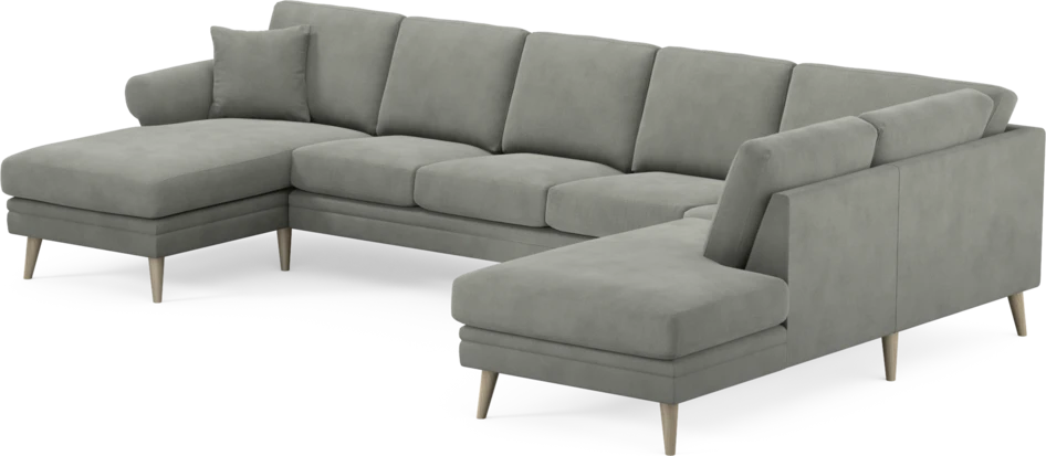 Eden - 3-sits soffa med schäslong vänster och divan höger - Grå