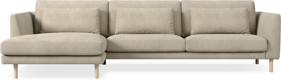 Willow - 3-sits soffa med schäslong vänster, fast klädsel - Beige