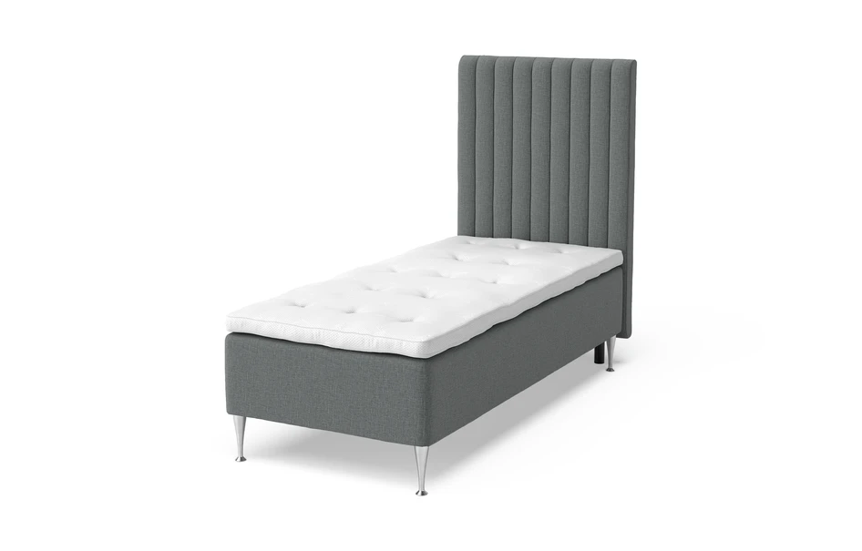 Dream Delux - Ramsäng, enkelsäng med bäddmadrass Dream Delux vit - Grå