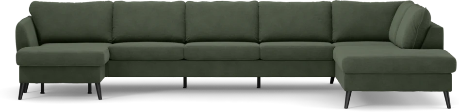 County - 4-sits soffa med schäslong vänster och divan höger - Grön