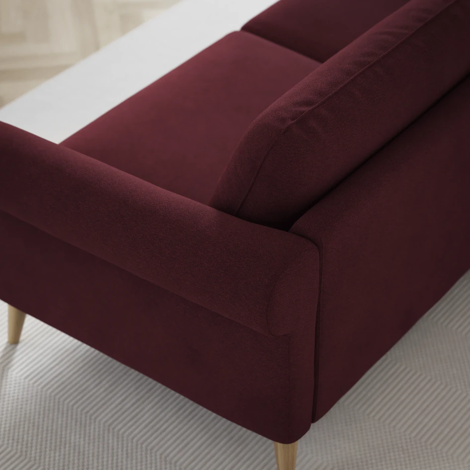 Bridge - 3-sits soffa med schäslong vänster och divan höger - Röd