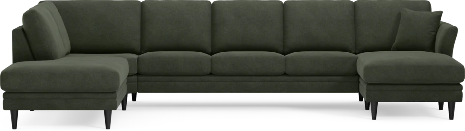 Eden - 3-sits soffa med divan vänster och schäslong höger - Grön