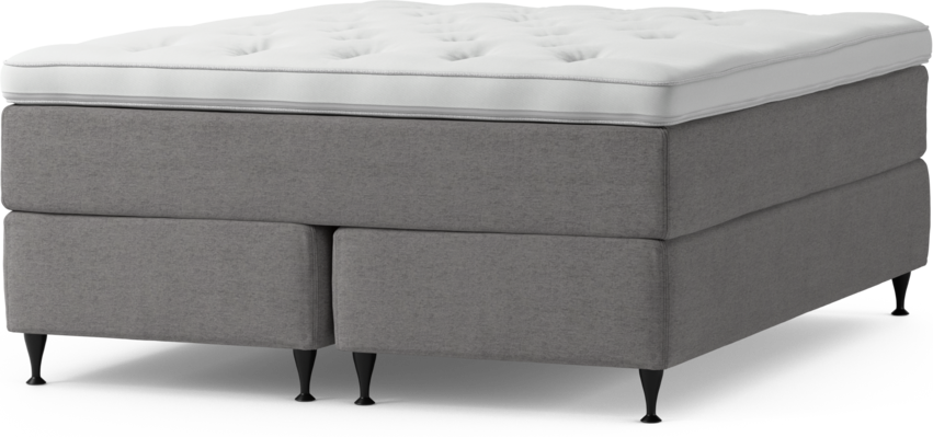 Delux Dream - Kontinentalsäng, dubbelsäng med bäddmadrass och sängben - Grå