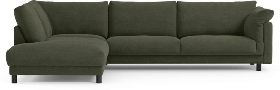 Cherrie - 3-sits soffa med divan vänster, fast klädsel - Grön