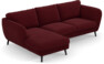 Madison Lux - 2-sits soffa med schäslong vänster - Röd