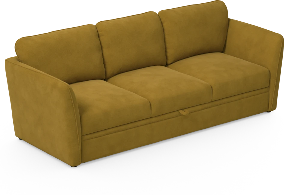 Öland - Bäddsoffa 3-sits, längsbäddad - Gul