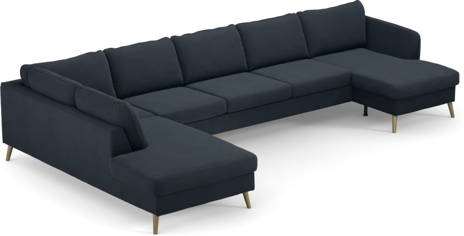 County - 4-sits soffa med divan vänster och schäslong höger - Blå