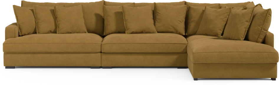 Rossi - 4-sits soffa med divan höger - Gul