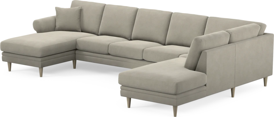 Eden - 3-sits soffa med schäslong vänster och divan höger - Brun