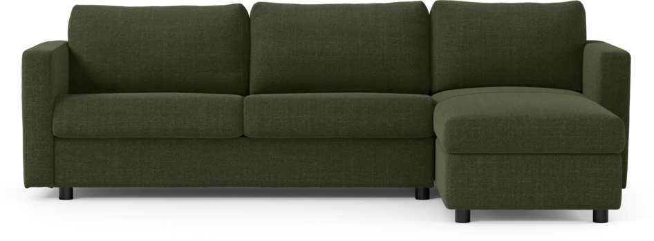 Lindö - Bäddsoffa 2,5-sits med schäslong, vändbar - Grön