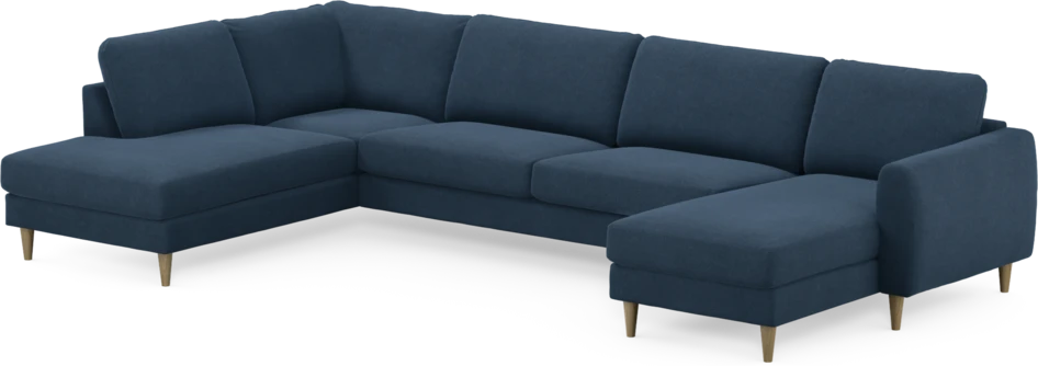 Bridge - 3-sits soffa med divan vänster och schäslong höger - Blå