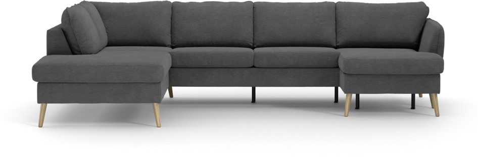 County - 3-sits soffa med divan vänster och schäslong höger - Grå