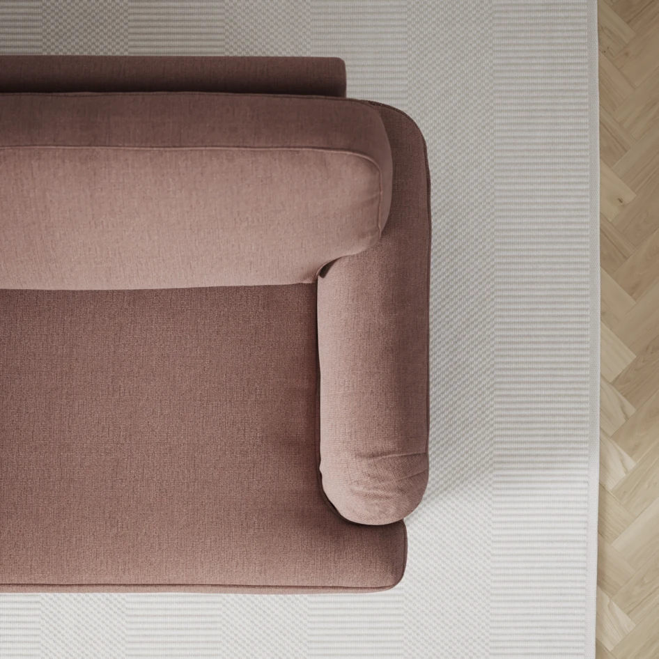 Oxford - 3-sits soffa svängd - Rosa
