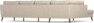 County - 3-sits soffa med divan vänster - Beige