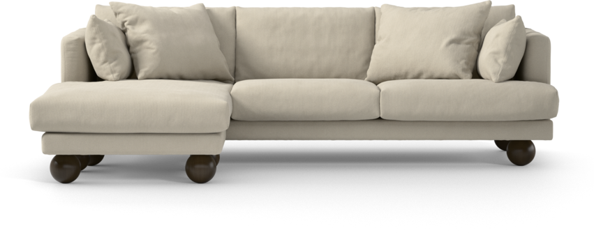 Harper - 4-sits med schäslong vänster - Vit