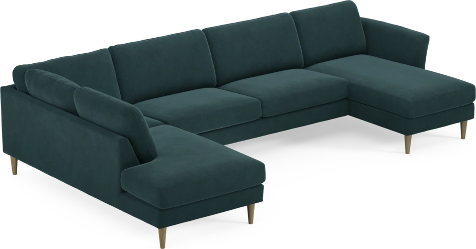 Bridge - 3-sits soffa med divan vänster och schäslong höger - Blå