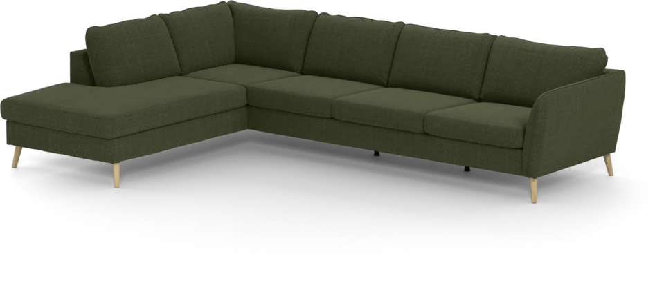 County - 3-sits soffa med divan vänster - Grön