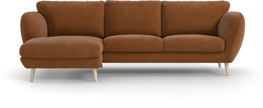 Madison Lux - 2-sits soffa med schäslong vänster - Orange