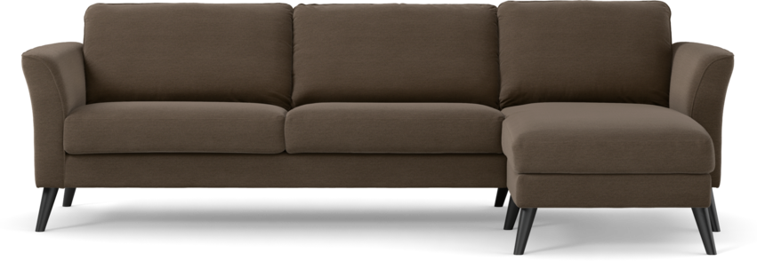 Bridge - 3-sits soffa med schäslong höger - Brun