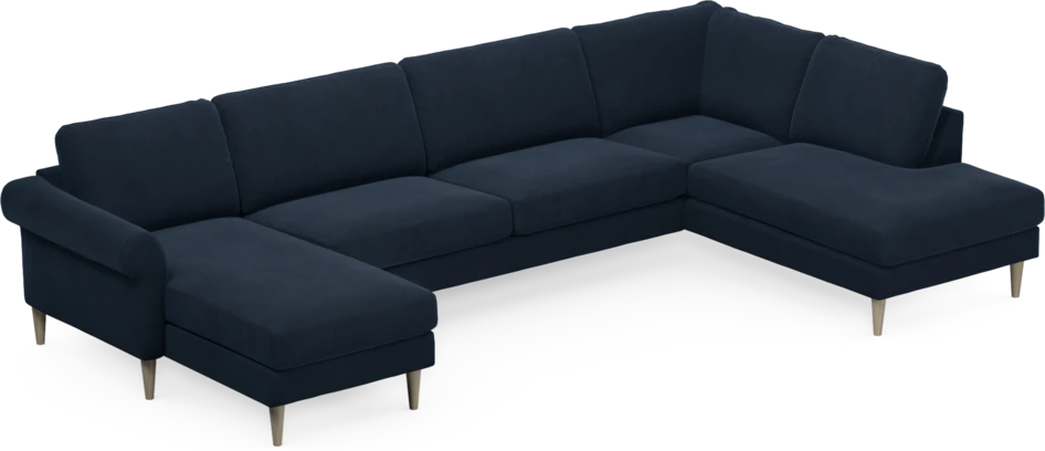 Bridge - 3-sits soffa med schäslong vänster och divan höger - Blå